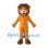 Orange Lion Mascot Costume with Muscular Torso and Brown Mane