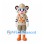 White Tiger Safari Mascot Costume with Beige Hat and Utility Outfit