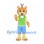 Leopard Mascot Costume with Green Vest and Blue Shorts