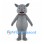 Gray Rhino Mascot Costume with Rounded Belly and Pointed Ears