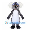 Koala Mascot Costume in Gray with Blue Goggles and White Belly