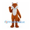 Orange Fox Mascot Costume with White Chest and White Tipped Tail