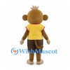 Monkey Mascot Costume with Yellow Shirt and Brown Shorts