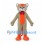 Cat Mascot Costume in Taupe with Orange Belly and Red Bow Tie