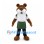 Bear Mascot Costume with White Shirt and Green Skirt