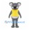 Koala Mascot Costume in Gray with Yellow Shirt