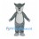 Gray Wolf Mascot Costume with White Belly and Long Tail