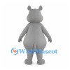 Gray Hippo Mascot Costume with Large Muzzle and Round Belly