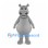 Gray Hippo Mascot Costume with Large Muzzle and Round Belly