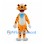 Orange Leopard Mascot Costume with Blue Bandana and White Belly