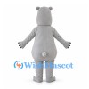 Gray Bear Mascot Costume with White Belly and Blue Glasses