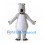Gray Bear Mascot Costume with White Belly and Blue Glasses