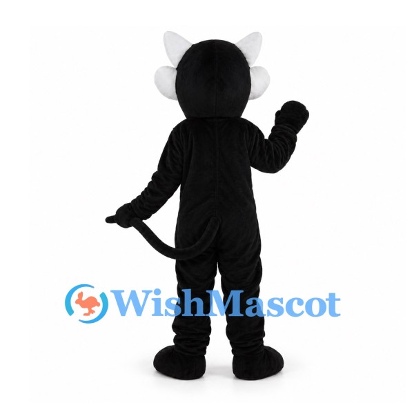 Black Wolf Mascot Costume with White Muzzle and Belly