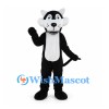 Black Wolf Mascot Costume with White Muzzle and Belly