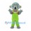 Koala Mascot Costume with Lime Overalls and Red Striped Shirt