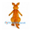 Orange Kangaroo Mascot Costume with Cream Belly and Large Pouch