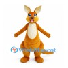 Orange Kangaroo Mascot Costume with Cream Belly and Large Pouch