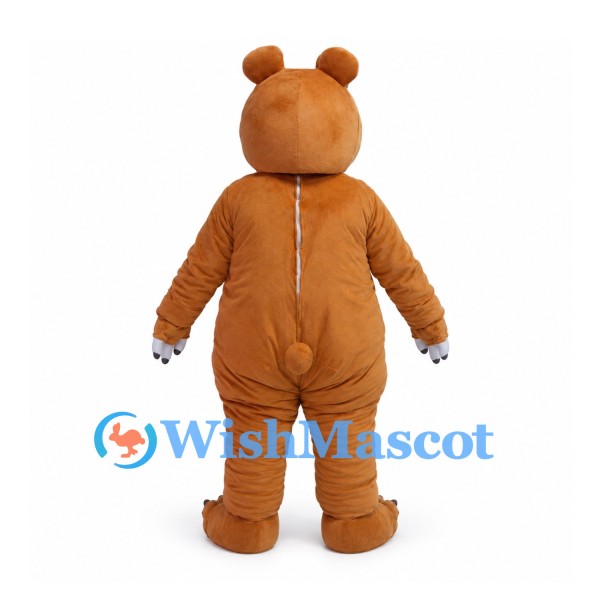 Brown Bear Mascot Costume with Long Muzzle and White Claws