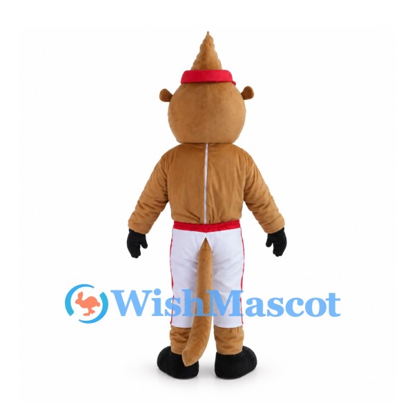 Kangaroo Mascot Costume with Red Headband and White Sports Pants