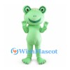 Mint Green Frog Mascot Costume with Large Eyes and Wide Smile