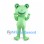 Mint Green Frog Mascot Costume with Large Eyes and Wide Smile