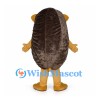 Hedgehog Mascot Costume in Gold with Large Dark Brown Back