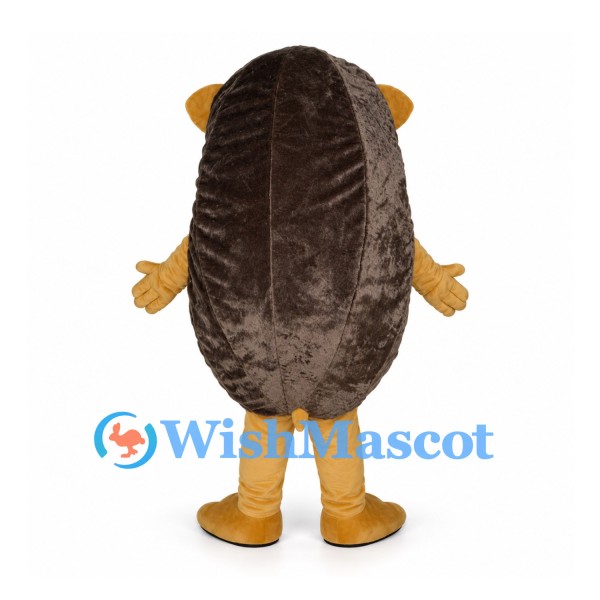 Hedgehog Mascot Costume in Gold with Large Dark Brown Back