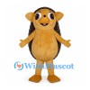 Hedgehog Mascot Costume in Gold with Large Dark Brown Back