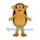 Hedgehog Mascot Costume in Gold with Large Dark Brown Back