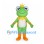 Frog King Mascot Costume with Gold Crown and Yellow Cape