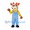 Giraffe Mascot Costume with Blue Overalls and Brown Spots