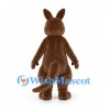 Brown Kangaroo Mascot Costume with Joey in White Pouch