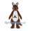 Brown Kangaroo Mascot Costume with Joey in White Pouch