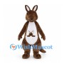 Brown Kangaroo Mascot Costume with Joey in White Pouch