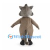 Gray Wolf Mascot Costume with Round Glasses and Black Bow Tie