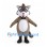 Gray Wolf Mascot Costume with Round Glasses and Black Bow Tie