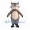 Gray Wolf Mascot Costume with Cream Belly and Large Blue Eyes