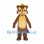 Brown Bear Mascot Costume with Yellow Hair Tuft and Cream Belly