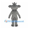 Gray Moose Mascot Costume with Small Antlers and White Belly