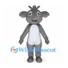 Gray Moose Mascot Costume with Small Antlers and White Belly