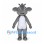 Gray Moose Mascot Costume with Small Antlers and White Belly