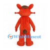 Orange Kangaroo Mascot Costume with Large Brown Nose and White Belly