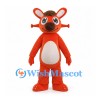 Orange Kangaroo Mascot Costume with Large Brown Nose and White Belly