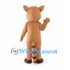 Tan Raccoon Mascot Costume with Black Eye Mask and Ringed Tail