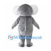 Gray Koala Mascot Costume with White Ears and Rounded Belly