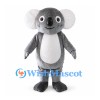 Gray Koala Mascot Costume with White Ears and Rounded Belly