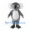 Gray Koala Mascot Costume with White Ears and Rounded Belly