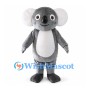 Gray Koala Mascot Costume with White Ears and Rounded Belly