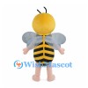 Bee Character Mascot Costume with Yellow Hood and Striped Body