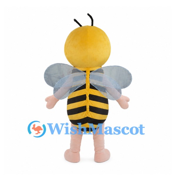Bee Character Mascot Costume with Yellow Hood and Striped Body
